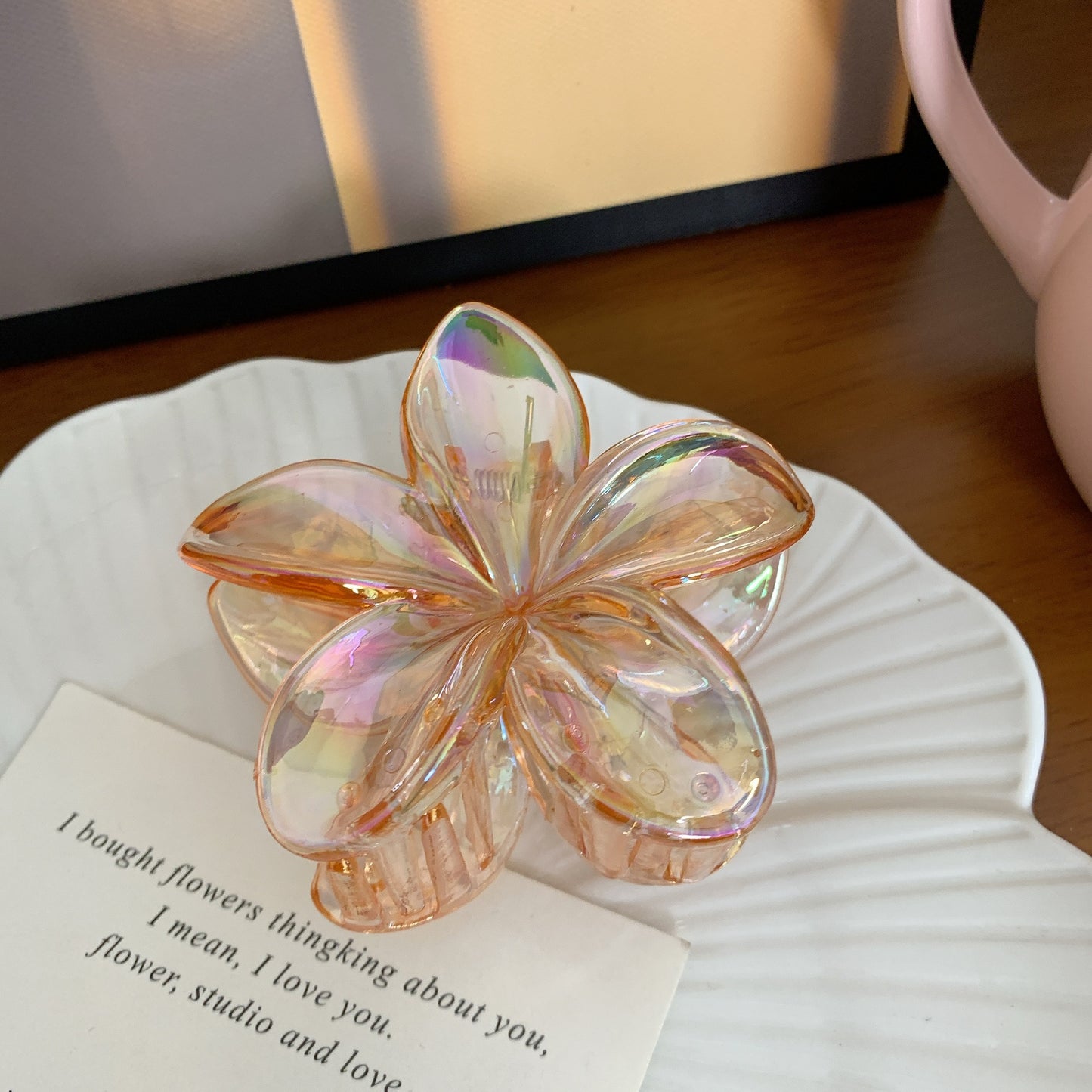 Internet Celebrity Plumeria Rubra Barrettes Advanced Sense