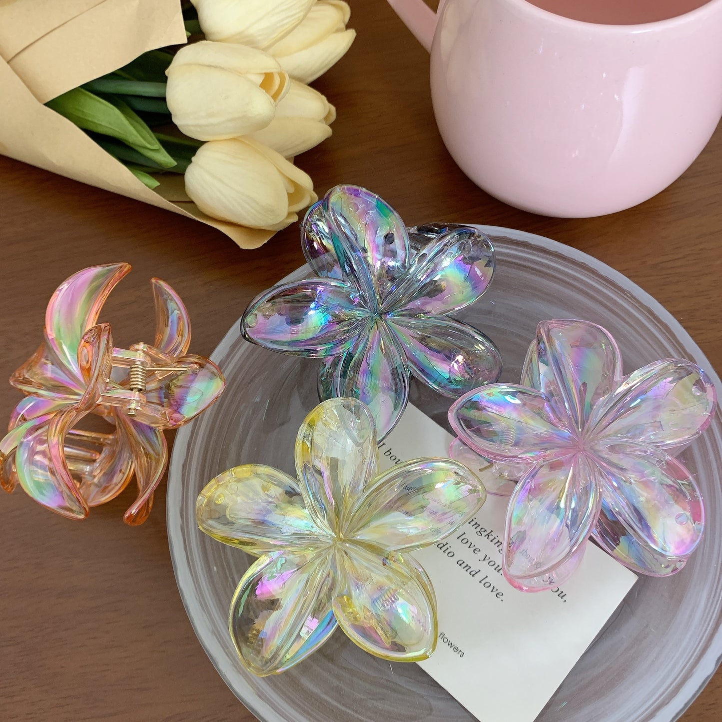 Internet Celebrity Plumeria Rubra Barrettes Advanced Sense